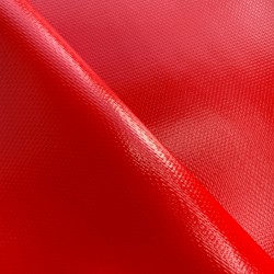 Ткань ПВХ 600 гр/м2 плотная, Красный (Ширина 150см), на отрез  в Челябинске