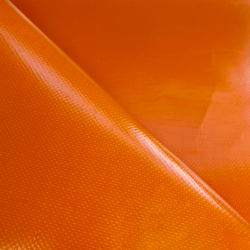 Ткань ПВХ 450 гр/м2, Оранжевый (Ширина 160см), на отрез  в Челябинске