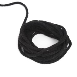 Шнур для одежды тип 2, цвет Чёрный (плетено-вязаный/полиэфир)  в Челябинске